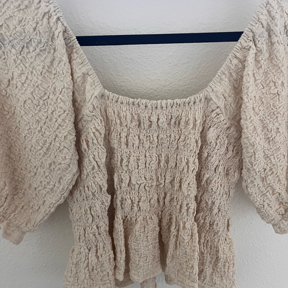 Saltwater LUXE Beige Textured Top